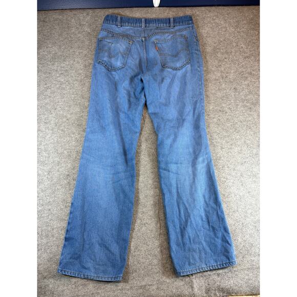 Vintage 70s Levis Jeans Mens Size 33 Blue Bell Bottom Orange Tab OshKosh Grunge - Picture 6 of 9